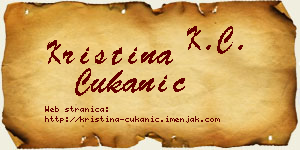 Kristina Cukanić vizit kartica